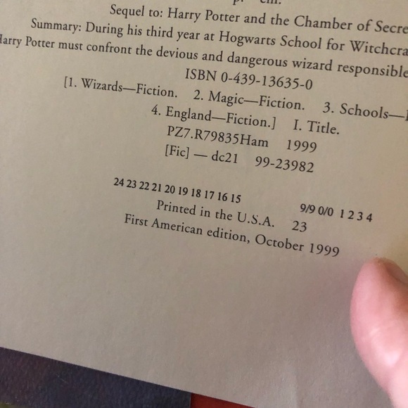 🎃🍎HarryPotter & the Prisoner of Azkaban1st Ed.Bookw/errors?620$40 or $35w/offer - Picture 3 of 3